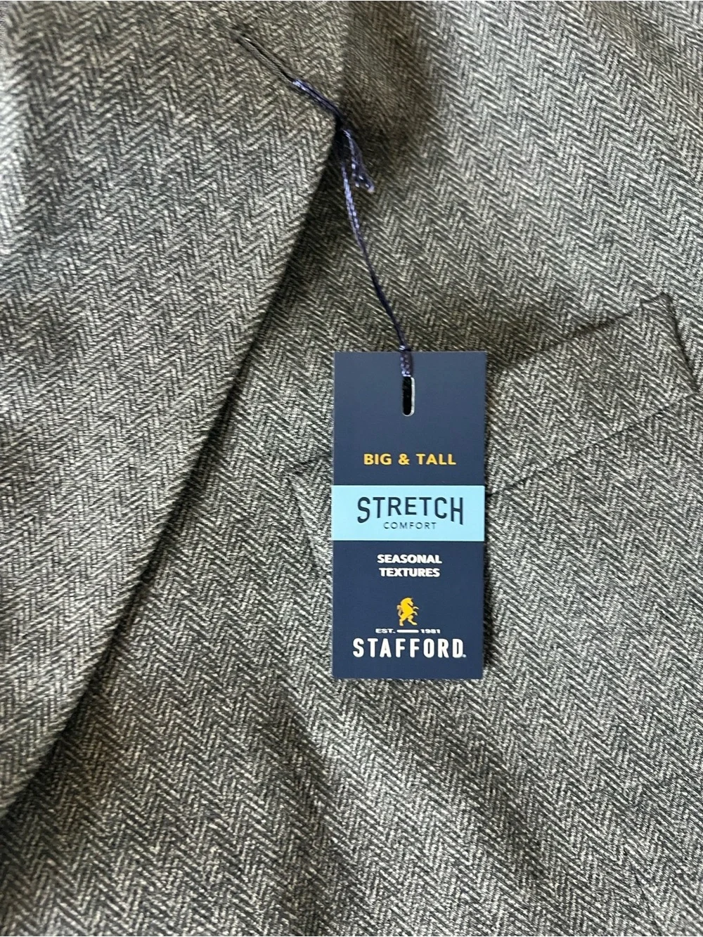 Stafford‎ Men's Classic-Fit Herringbone Sport Coat-Size 52L